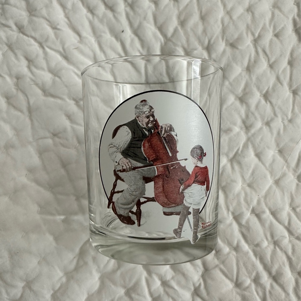 Norman Rockwell set of 5 lowball or juice glasses - Picture 6 of 7